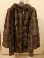 Pelliccia in visone marrone, nuova, taglia 46/50