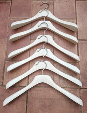 Lot of 6 White Wooden Coat