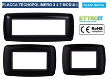 Placche Placca compatibili Bticino Living  3 4 7 Posti Moduli  Colore Nero