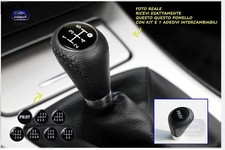 Pomello Cambio Universale leva 5 e 6 marce auto kit tuning in pelle per kit nero