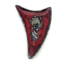 piatto ceramica SAN MARINO smaltata design volto inciso vintage XX Sec