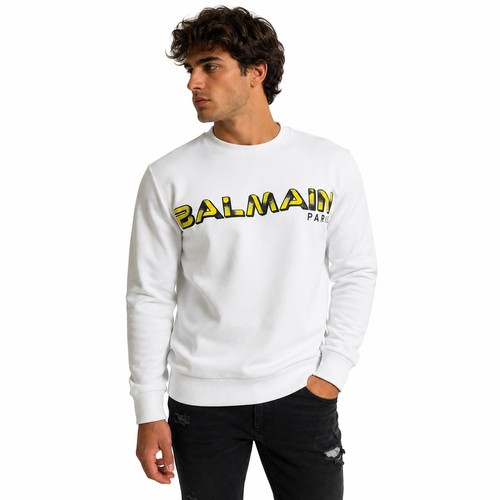 Balmain paris felpa bianca - paris,
