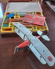 AEREO BIPLANO BRAL MECCANO E SCATOLA IL COSTRUTTORE MECCANICO