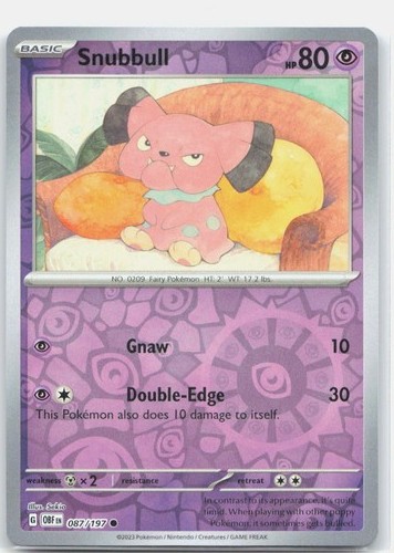 Snubbull reverse holo 087 197 - snubbull,