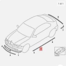 BMW E46 316ti 318td 318ti 320td 325ti MODANATURA PORTA SX  51137002521