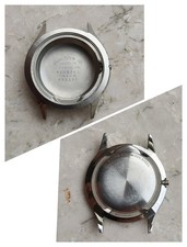 60s HAMILTON ELECTRIC ARMCO CAL. 505  STEEL WATCH CASE CASSA UHREN 34,5mm