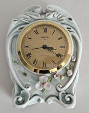 SWIZA 8 giorni orologio sveglia da tavolo in porcellana Svizzera, XX secolo