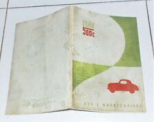 FIAT 500C Libretto uso e manutenzione - 1949 ITALIANO FCA manuale TOPOLINO