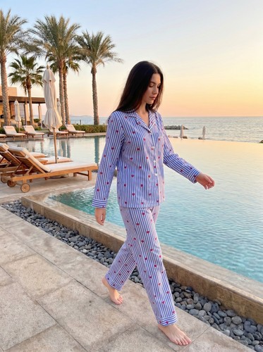 Women cotton pajama set - cotton,