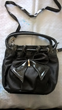 SPLENDIDA BORSA con FIOCCO x RAGAZZA GIOVANE DONNA cm 28 x cm 22 9/10 NERO USATA