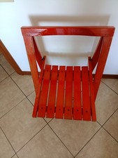 Sedia pieghevole “Trieste” di Aldo Jacober per Bazzani, legno laccato rosso