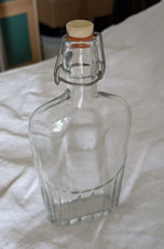 BOTTIGLIA FIASCA FIASCETTA 0,5 L VETRO TRASPARENTE VINTAGE!!!