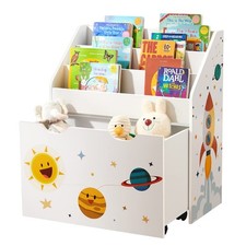 SONGMICS Scaffale per Giocattoli Libreria per Bambini a 3 Scomparti Contenitore