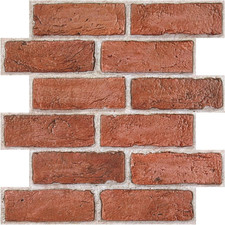 Mattoni 3D Adesivi Murali Rosso, 10 Pezzi 30 X 30Cm, Alta Qualità PVC Pannelli A