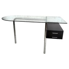 Steel Chromed and glass desk by Mirto Zocca for Tisettanta Halifax , 1980s