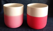 ROYAL COPENHAGEN - 2 tazzine da caffè / tazza FLUTED CONTRAST - rosa + rosso