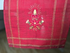 Runner natalizio ricamato a mano in canapa di lino 40 x 182 cm corsia natale