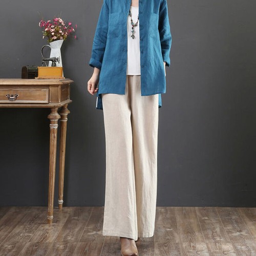 Pantalone donna largo lino