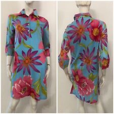 GAI MATTIOLO Vestito abito copricostume celeste fantasia floreale Tg 44 / III