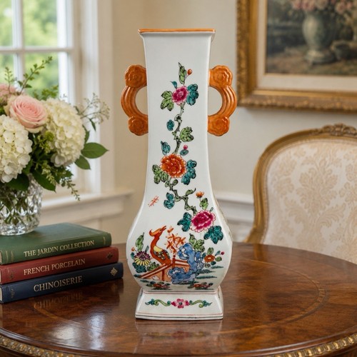 Vaso doppio manico floreale