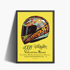 VALENTINO ROSSI 46 CASCO stampa grafica  FOTO alta qualità HD cornice collezione
