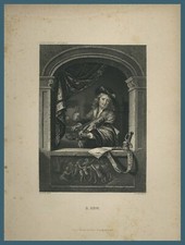 Gerrit Dou Leida pittore olandese G.Dow. 1850 Dresdner Galerie 