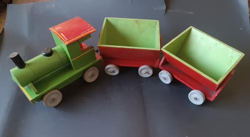 Antico gioco trenino - trenino, legno