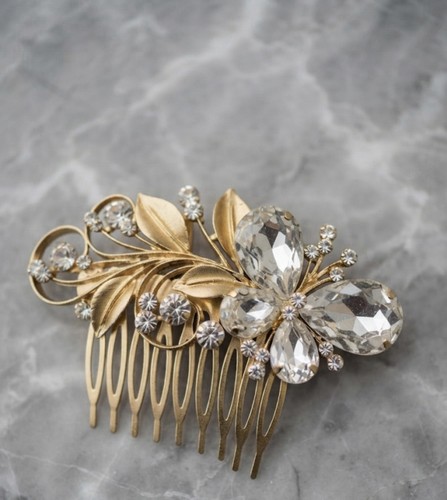 Pettine capelli farfalla oro