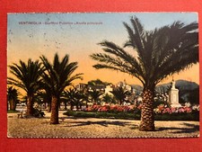 Cartolina - Ventimiglia - Giardino Pubblico - Aiuola Principale - 1925