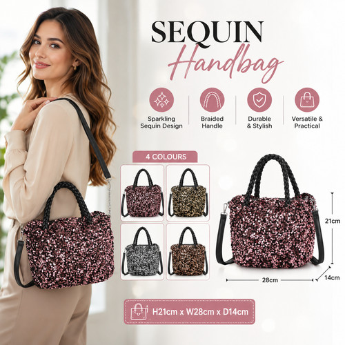Borsa mano donna paillettes - a,