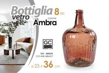 BOTTIGLIA DAMIGIANA ARREDO VASO CENTROTAVOLA LIVING CLASSICO MODERNO AMBRA 36*23