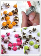 Da 50 a 1000pz borchie cono a rivetto 8mm colori A SCELTA SMALTATI +punzone
