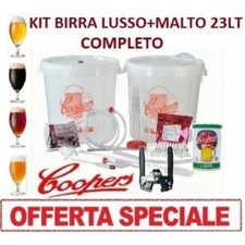 OFFERTA KIT DI FERMENTAZIONE BIRRA "LUX LUSSO"+MALTO COOPERS 23LT ARTIGIANALE