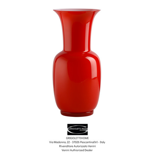 Venini vaso opalino rosso h - vaso,