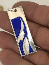 Madonna, Ciondolo Vintage Monili Gioielli In Argento Smaltato