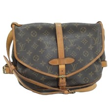 Borsa a tracolla Louis Vuitton Saumur 30 Monogram in pelle marrone 30 cm aute...
