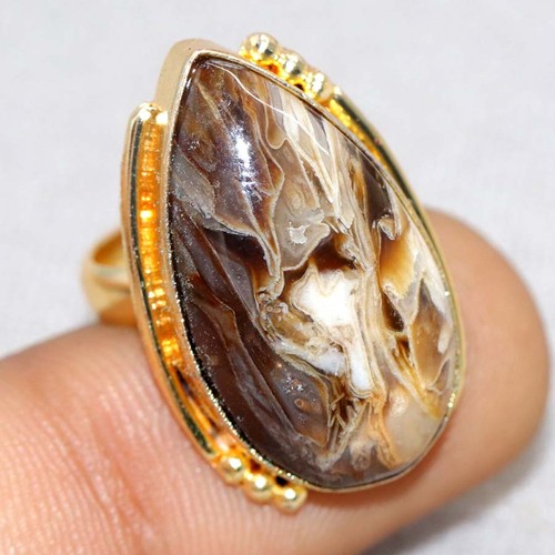 Anello rock fossil - fossil, placcato