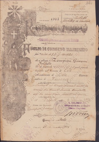 1924 trieste foglio congedo - 1924,