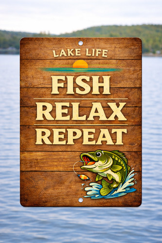 Insegna pesca lake life 8x12 - pesca,