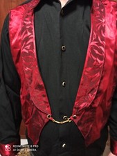 Camicia uomo ballo tango festa nero rosso viscosa tg L