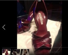 MANOLO BLAHNIK tacco alto  COLORE VINACCIA molto versatile pelle lucida 