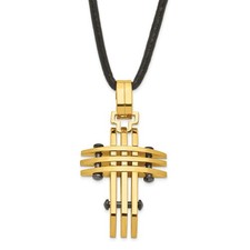 Collana con croce placcata IP