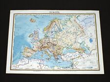 EUROPA G.B. PARAVIA manifesto poster Mappa Geografica Politica Europe Map H4