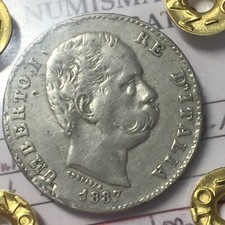 1 Lira 1887 Umberto I regno