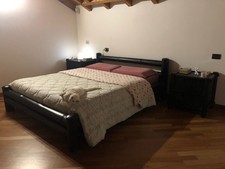 letto matrimoniale in bambu etnico con comodini e rete