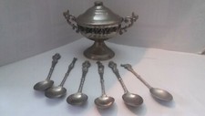 Zuccheriera vintage + 6 cucchiaini  A 1000