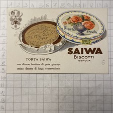 Cartolina Postale Pubblicitaria Biscotti Saiwa Genova Torta Saiwa