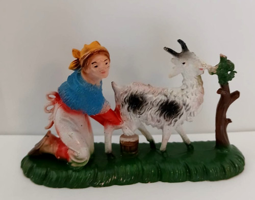 Presepe mungitrice capra - presepe,