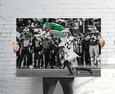 Poster Saquon Barkley Reverse Hurdle Philadelphia Eagles, tela, stampa calcio