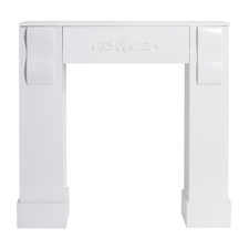 Mobili Rebecca Cornice Camino Bianco Decorazione Floreale Classico 92x93x22,5